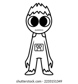 line art vector characters for Rainbow cartoon