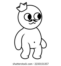 line art vector characters for Rainbow cartoon