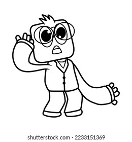 line art vector characters for Rainbow cartoon