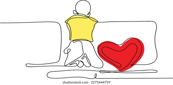 Line art vector of a child with autism. Dont deem them disrespectful, they are just autistic. Understand and help child with this challenge. 