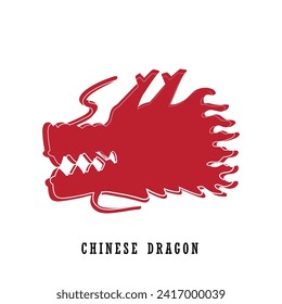 Line Art vector of Chinese Dragon. Jurassic Art. Chinese culture. 