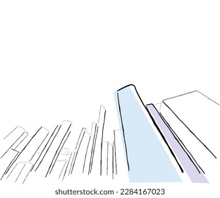 line art vector of cityscape. 
