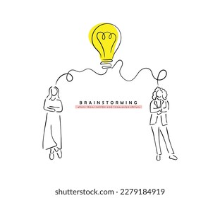 Line art vector of creativity inspiration and ideas. world creativity and innovation day.