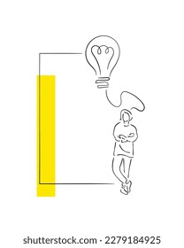 Vector de línea de arte de la inspiración y las ideas de la creatividad. el día mundial de la creatividad y la innovación.