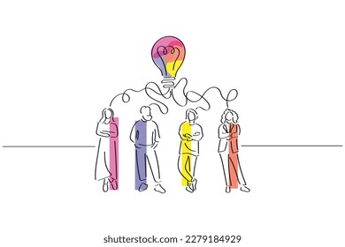 Line art vector of creativity inspiration and ideas. world creativity and innovation day.