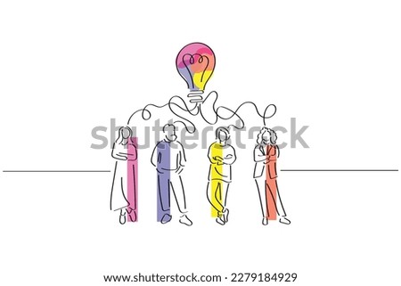 Line art vector of creativity inspiration and ideas. world creativity and innovation day.