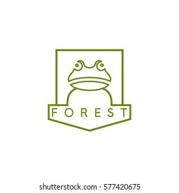 line art vector crest with simple frog