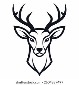 line art vector of deer head icon