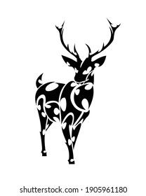 Line art vector of deer is standing. Suitable for use as decoration or logo.