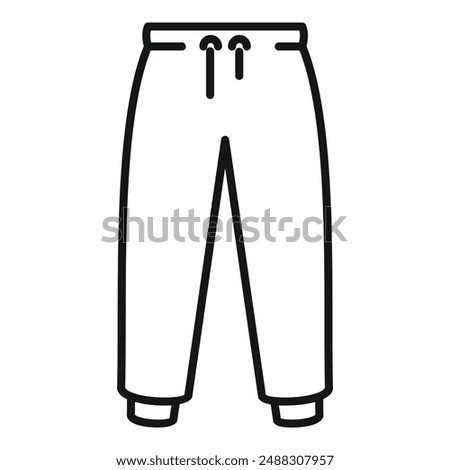 Line art vector design of comfortable athletic sweatpants for fashion and apparel projects