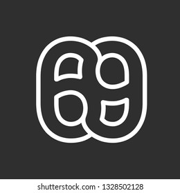 Line Art Vector Design Element. Figure 69. Combined numbers 6 and 9. Monograms of connected numbers