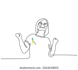 Line art vector of down's syndrome concept. World downs syndrome is celebrated every year on 21st March.