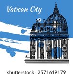 Line art vector drawing of St. Peter