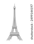 Line art vector of Eiffel tower symbol of Paris France in detailed