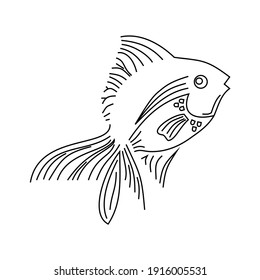 line art vector for fish image. As an icon or symbol.