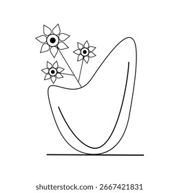 line art Vector flower top illustration line art image