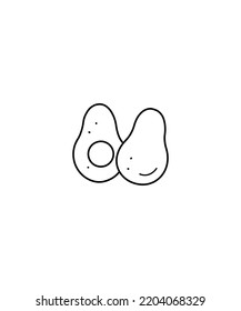 line art Vector fruit avocado isolated on white background.- vector. coloring sheet for kids. for home decor such as posters, wall art, tote bag, t-shirt print.