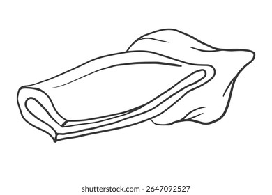 gráfico vetorial de fatias de filé de carne de lula isoladas no branco. para cardápios de frutos do mar, embalagem, blogs de culinária, marca de restaurante, projetos culinários.