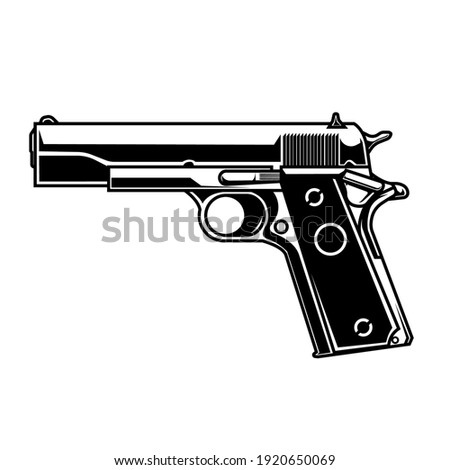 line art vector gun 1911