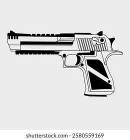 Line art vector gun for war or illustration 