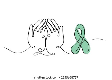 line art vector of hands folded for prayer. 