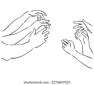 vector de arte de línea de la conexión humana. Diversidad y coexistencia.