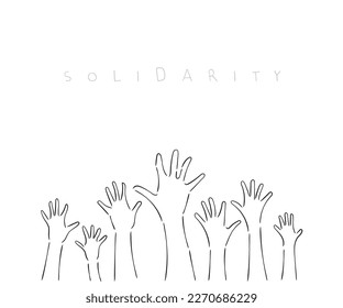 line art vector of human solidarity concept. Support each other and grow together psychology. Positive Psychology concept. 