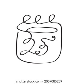Line art  vector icon christmas for decoration design. Calendaricon.  Web flat icon. Black line icons. Symbol, logo illustration.