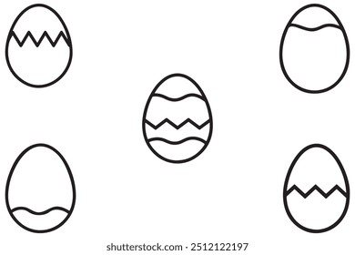 Line art vector icon of an egg on a white background.
