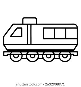 Line Art Vektor Symbol eines elektrischen Trolleybusses - Design des öffentlichen Nahverkehrs auf weißem Hintergrund