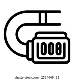 Line art vector icon of a magnetic key card being used for access control
