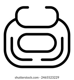 Line art vector illustration of a backpack, isolated on a white background