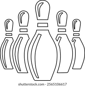 Line Art Vector Illustration of a Bowling Pin for Minimalist Sports Design.