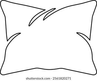 Line Art Vector Illustration of a Cozy Pillow Design for Home Decor.