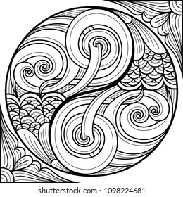 Line Art vector illustration design for pattern, tattoo, bag, cover, wall decoration, t-shirt and poster.