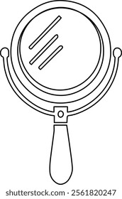 Line Art Vector Illustration Design of a Mirror Reflecting Minimalist Beauty.