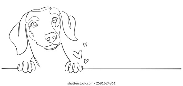 Line art vector illustration of a dog