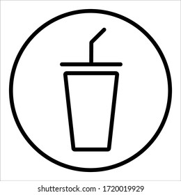 line art vector illustration.  drink cup line art vector template.