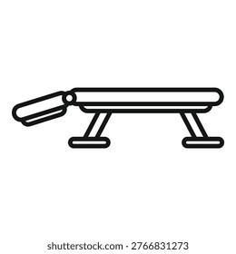 Line art vector illustration of a gymnastics pommel horse, isolated on white