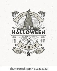 Line Art Vector Illustration For Halloween Party