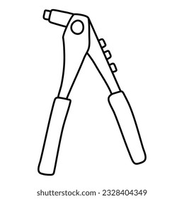 Line Art Vector Illustration Handtool Rivet Gun Coloring Page Icon Logo Label Template Element for Design Realistic Fine Details