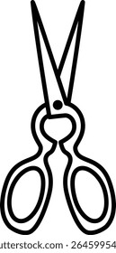 Ilustração vetorial de arte de linha de tesouras de cozinha (tesouras de cozinha) sobre fundo branco | tesoura de cozinha, ferramenta de cozinha, utensílios de cozinha, esboço, vetor