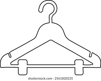 Line Art Vector Illustration of a Minimalist Hanger Design for Modern Fashion and Apparel.