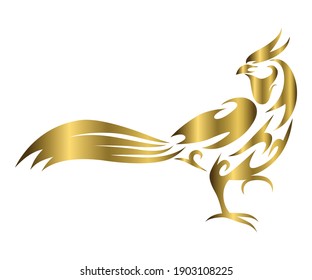 Line art vector illustration of pheasant that is walking.	

