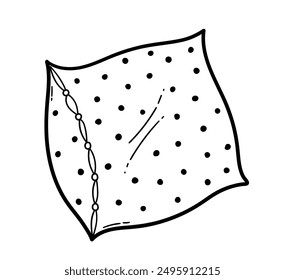 Line art vector illustration of pillow