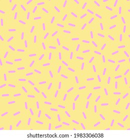 Ilustración vectorial de arte de línea de helados de color rosa, marrón, amarillo y azul en colores pastel. Patrón sin foco.