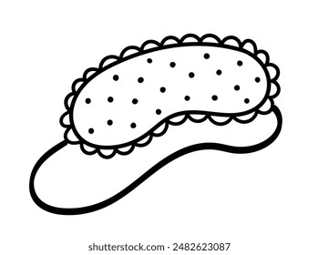 Line art vector illustration of sleeping mask