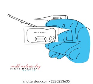 line art vector of immunization against malaria. vaccination and medical care. Health care services.