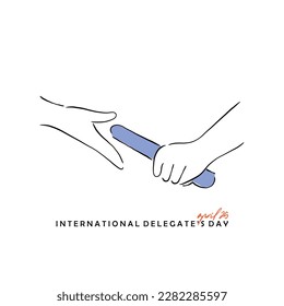 vector de arte de línea del día de los delegados internacionales.
