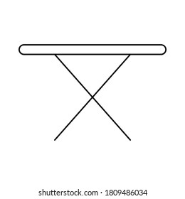 Vector de arte de línea de tabla de planchar, diseño de icono plano